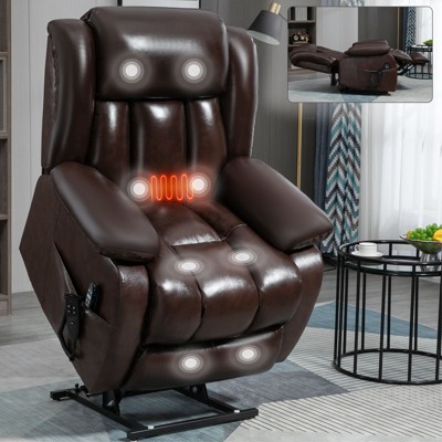 CAVINAS Power Lift Recliner Chair with Dual Motor for Elderly, 8-Point Vibration Massage & Lumbar Heating, 350lbs Weight Capacity