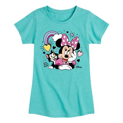 Girls' - Disney - Minnie With Figaro Fitted Short Sleeve Graphic T-Shirt