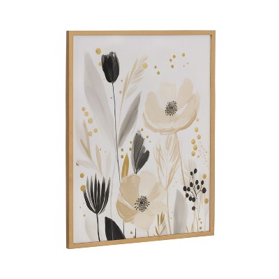 Kate & Laurel All Things Decor 16"x20" Gallery Modern Muted Cottage Floral Abstract Print by The Creative Bunch Studio Gold