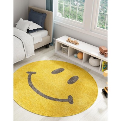 Unique Loom Whimsy Kids Smilie Smiley Indoor Woven Area Rug