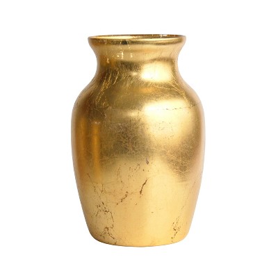 Slickblue 7" Gilded Flower Vase - Elegant Metal Finish in Gold & Silver Colors