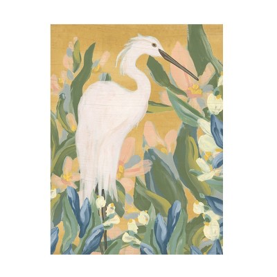 Trademark Fine Art - June Erica Vess  Floral Egret II Canvas Art