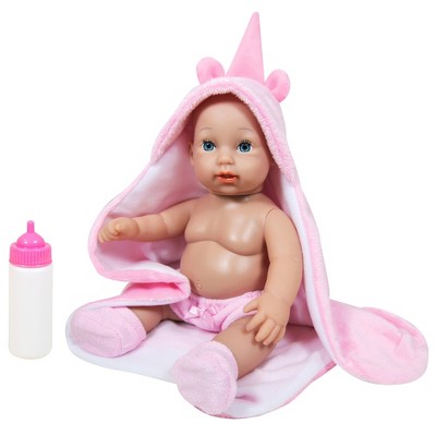 Lissi: 12" Baby Doll Gia W/ Unicorn Hood in Pink, Kids Ages 2+