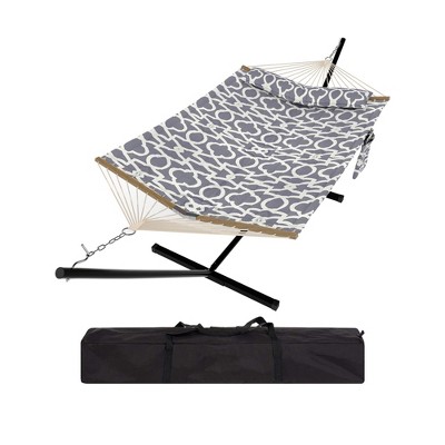 Ultra-Comfort 2-Person Hammock Set with Foldable Steel Frame - Heavy-Duty Outdoor Lounger, 450lb Capacity, Carry Bag, Garden, Camping & Patio