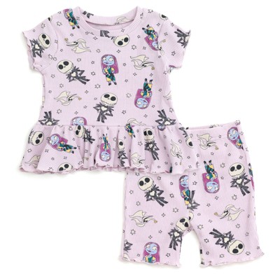 Disney Ribbed Peplum T-Shirt and Bike Shorts Outfit Set Toddler