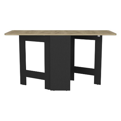 TiramisuBest CLEARWATER RECT SLD TOP Table with Dark Oak for Dining Tables