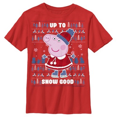 Boy's Peppa Pig Christmas Up to Snow Good T-Shirt