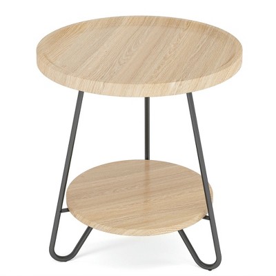 Resenkos Sofa Side End Table, End Table, Couch Table,Round End Table, 2-Tier Side Table Accent Table with Metal Legs,