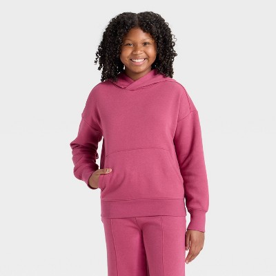 Girls' Oversized Fleece Hoodie Sweatshirt - art class™