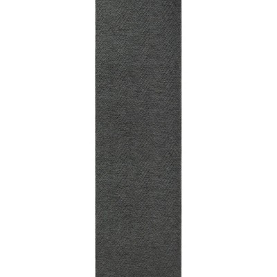 TOWN & COUNTRY BASICS Pax Herringbone Textured Solid Everwash® Washable Runner Area Rug, Low Pile, Non-Slip, Pet & Family Friendly, Black, 2'5"x10'2"
