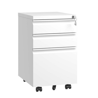 Dexmalle 3 Drawer Mobile Metal File Cabinet with Lock
