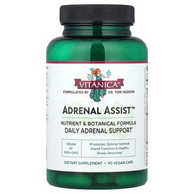 Vitanica Adrenal Assist™, Daily Adrenal Support, 90 Vegan Caps