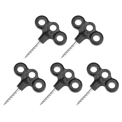 Unique Bargains Metal Screw Spikes Ground Pegs for Outdoor Camping Canopy