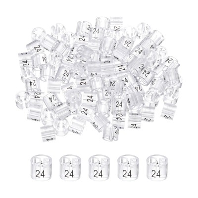 Unique Bargains Plastic Reusable Easy to Recognize Clothes Hanger Sizer Marker Garment Color Coding Clear 100 Pcs