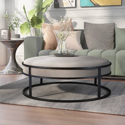 39.5" Greenbank Round Cushioned Ottoman - HOMES: Inside + Out