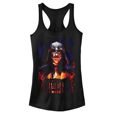 Juniors Womens Star Wars: Obi-Wan Kenobi Darth Vader Menacing Glow Racerback Tank Top