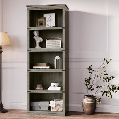 Garvee 5-Tier Wooden Bookshelf 67.4 Inch Tall Floor Standing Display Storage Shelves for Home Office