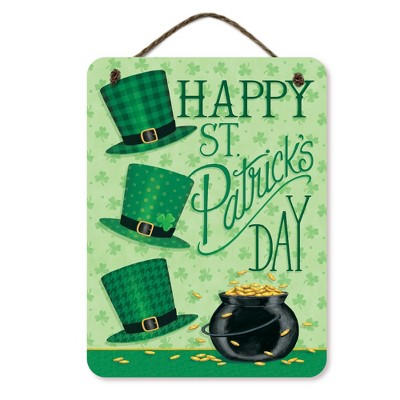 Courtside Market St. Patrick's Day Pot 12x16 Hanging Artboard with Twine