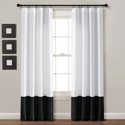 Lush Décor Milione Fiori Window Curtain Panels White/Black 42X84 Set