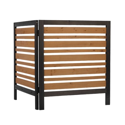 SEVOBAL Garden Fences and Gates 2 Panel Outdoor Air Conditioner Fence Screen, Outside Wood Privacy Fence, Backyard Garden Patio, Brown, 38"*38"*42"
