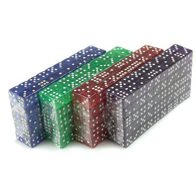 Slickblue 400 Standard D6 Dice – 4 Bright Colors, 16mm Size, Great for Board Games, RPGs, or Game Night