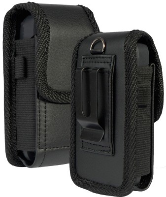 Nakedcellphone Pouch Case with Belt Clip, Universal for Thick Flip Phones - Black