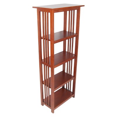 60" Mission Bookshelf Cherry - Alaterre Furniture: Hardwood Frame, 4 Adjustable Shelves, Anti-Tip Hardware