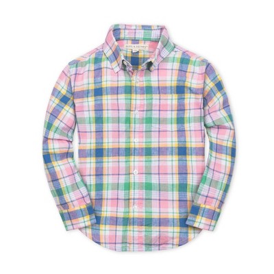 Hope & Henry Boys' Long Sleeve Linen Button Down Shirt, Kids