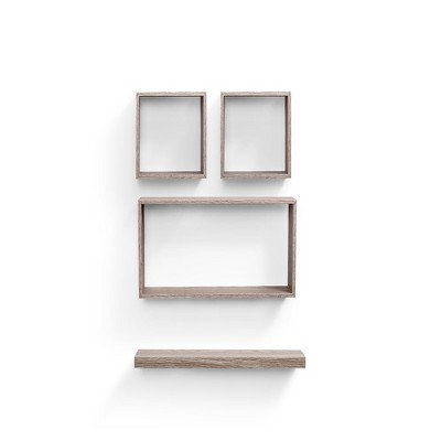 ChicFurnit Wall Shelf Set Floating Wood Shelves Invisible Brackets Hanging Shelf for Books Storage for Indoor Living Room, Maple, 17.72"*3.94"*9.06"