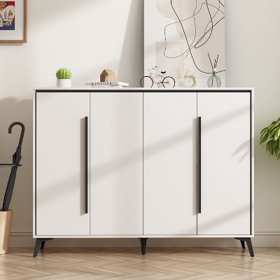 FUFU&GAGA White 4-door shoe cabinet  Entryway Shoes Rack