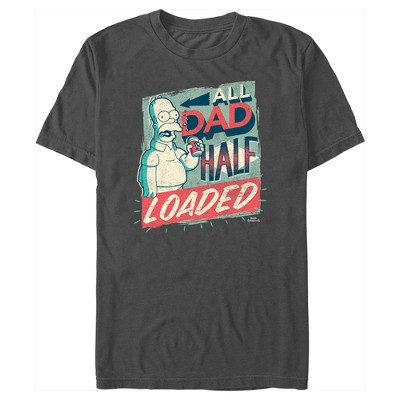 Men's The Simpsons Father's Day Homer Simpson All Dad Half Loaded T-Shirt