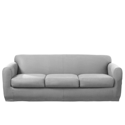 4pc Ultimate Stretch Leather Sofa Slipcovers - Sure Fit
