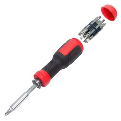 Itopfox 13-in-1 Multi Screwdriver Set with Torx, Flat Head, Phillips, Hex, Square & 1/4 Nut Driver - Adjustable & Compact