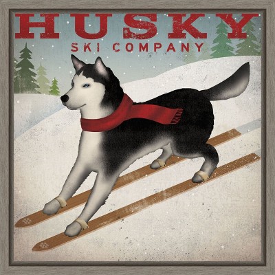 Amanti Art Husky Ski Co by Ryan Fowler Framed Canvas Wall Art