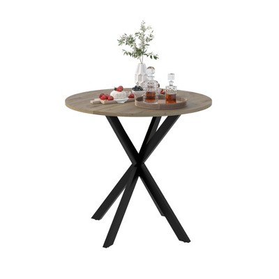 TiramisuBest CLEARWATER RECT SLD TOP Table with Dark Oak for Dining Tables