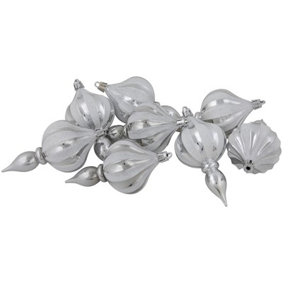 Northlight 8ct Silver Shatterproof Finial Christmas Ornaments, 4.75"