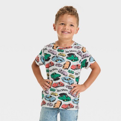 Toddler Boys' Hot Wheels Short Sleeve T-Shirt - Oatmeal