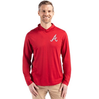 Atlanta Braves Cutter & Buck Coastline Epic Comfort Recycled Mens Hooded Shirt