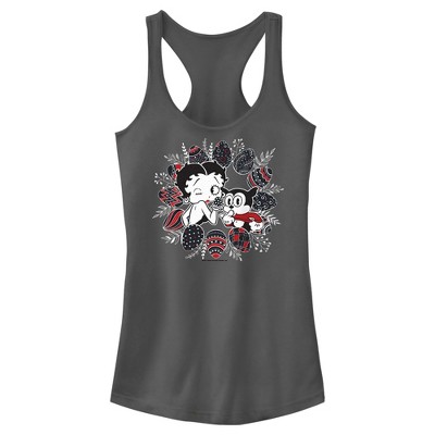 Juniors Womens Betty Boop Easter Egg Frame Racerback Tank Top