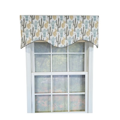 RLF Home 100% Cotton Arizona Cornice  Fully lined Windows Rod Pocket Valance 50" x 17"  Natural