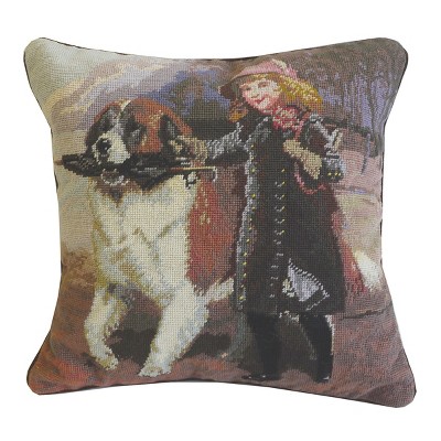 C&F Home Off To School Needlepoint Accent Throw Pillow