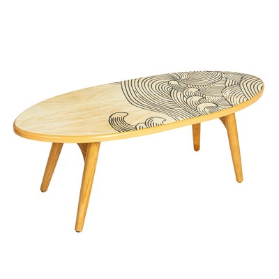 Surfboard Oval Coffee Table, Multicolor
