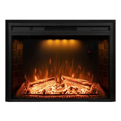 Itopfox 30 Inch Electric Fireplace with Remote Control, Realistic Log and Crackling Sound, Overheating Protection and Timer, 750/1500W Black