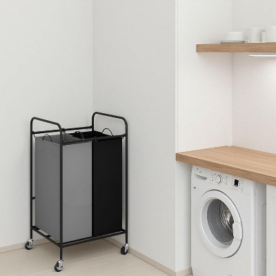 Laundry Basket with Lockable Wheels, Rolling Laundry Hamper with Removable Laundry Bag for Dirty Clothes, Storage Laundry Cart