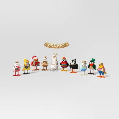 10pc Featherly Friends 2025 Anniversary Collection Christmas Bird Figurine Set - Wondershop™