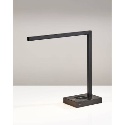 16" Aidan Adessocharge Desk Lamp: Touch Sensor, Qi Wireless Charging, USB Port - Adesso