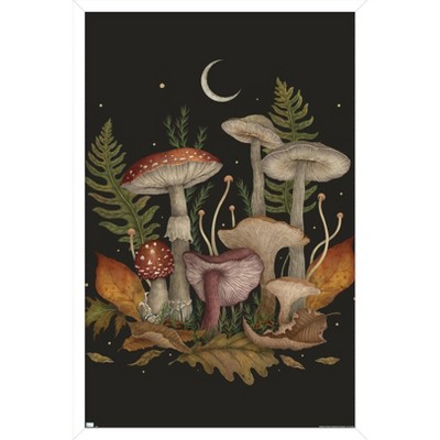 Trends International Episodic Drawing - Autumn Mushrooms Framed Wall Poster Prints