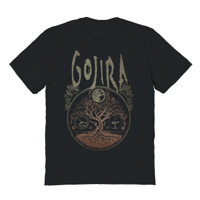 Gojira Men's Tree Of Life Circle Short Sleeve Graphic Cotton T-Shirt - Black 2X