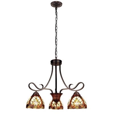 Chloe Lighting LIAISON Victorian-Style 3-Light Antique Dark Bronze Finish Mini Chandelier 25" Wide