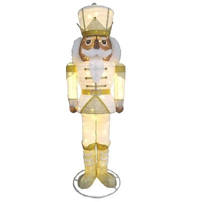 Holiday Living 6-FT Freestanding Black Nutcracker Yard Decoration with White LED Lights